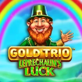 Gold Trio Leprechaun's Luck slot logo by Playtech at Fatpirate Casino