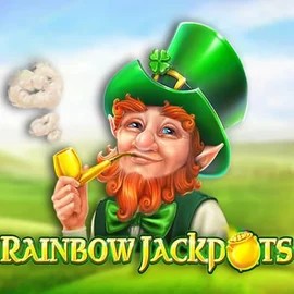 Rainbow Jackpots slot logo by Red Tiger Gaming at Fatpirate Casino